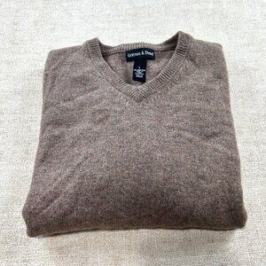 Grayson & Dunn Men's SZ Large Brown 100% Lamb's Wool Sweater